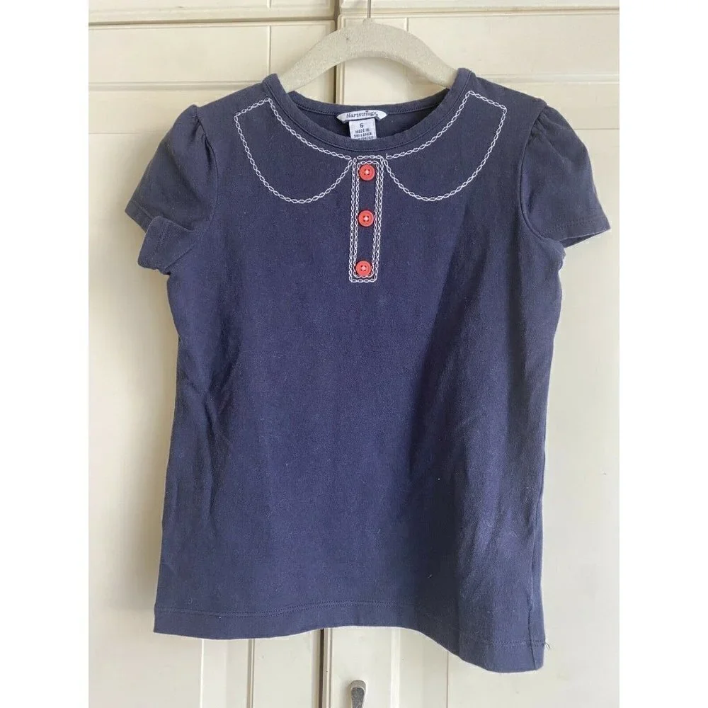 Hartstrings Girl’s Top & Skirt Skort Sz 6 Blue‎ & Salmon Pink